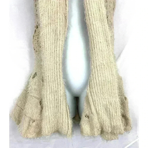 Tan Open Fuzzy Cardigan Top SMALL Women's Crochet Metric - Picture 10 of 10